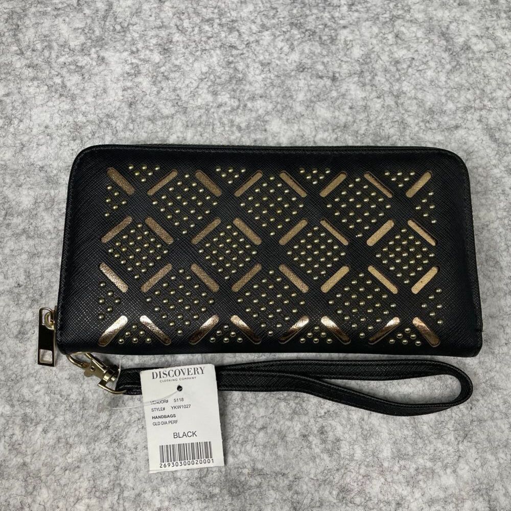 New Discovery Black Geometric Pattern Wristlet Wallet Women's Fashion Style‎